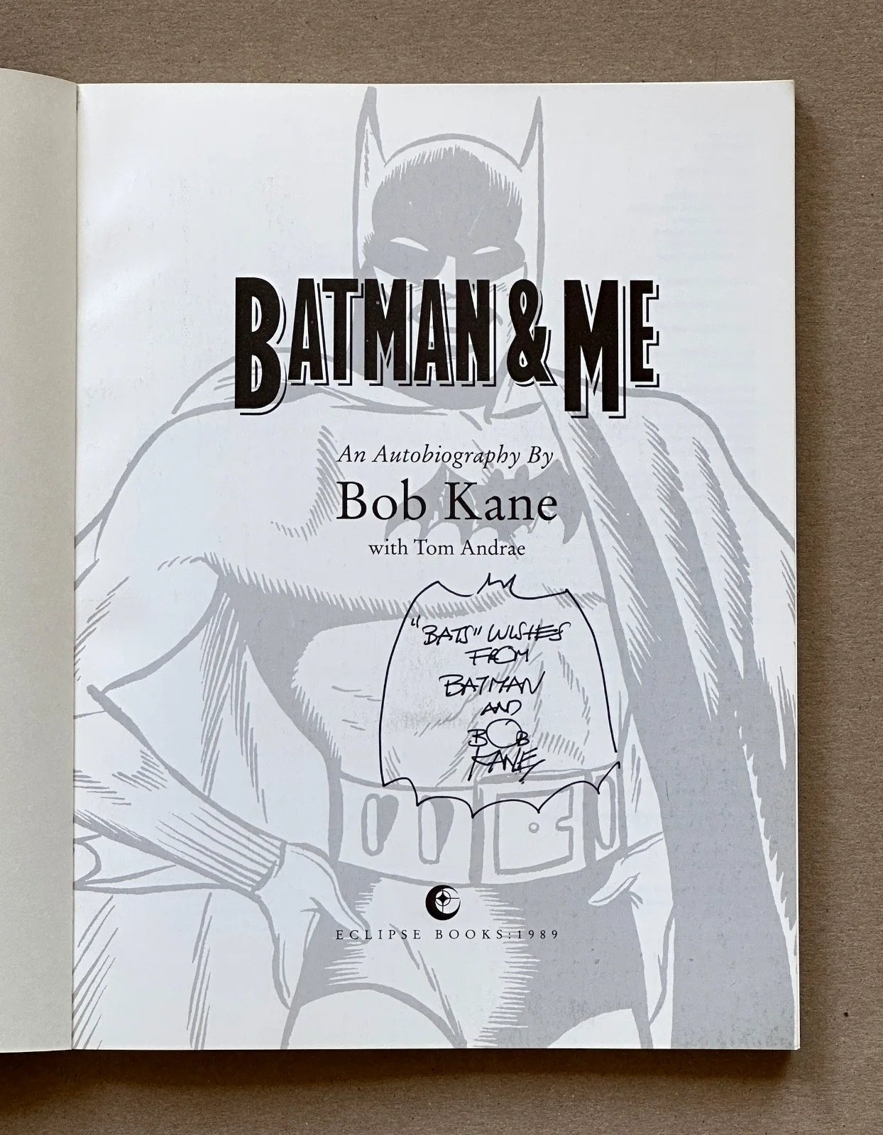 BATMAN & ME Autobiography BOB KANE SIGNED Autographed 1st Printing SC BOOK, изображение 3