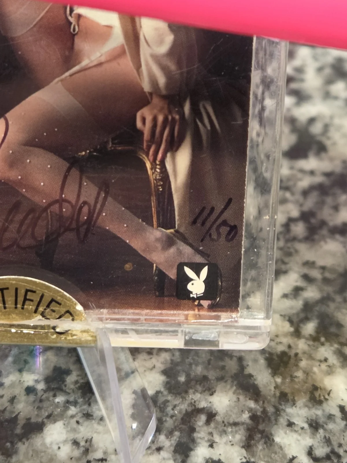 Shannon Tweed — Shannon Tweed Hand Signed Playboy Playmate OTY Auto # 11/50 Card #3ST 1985, image 3