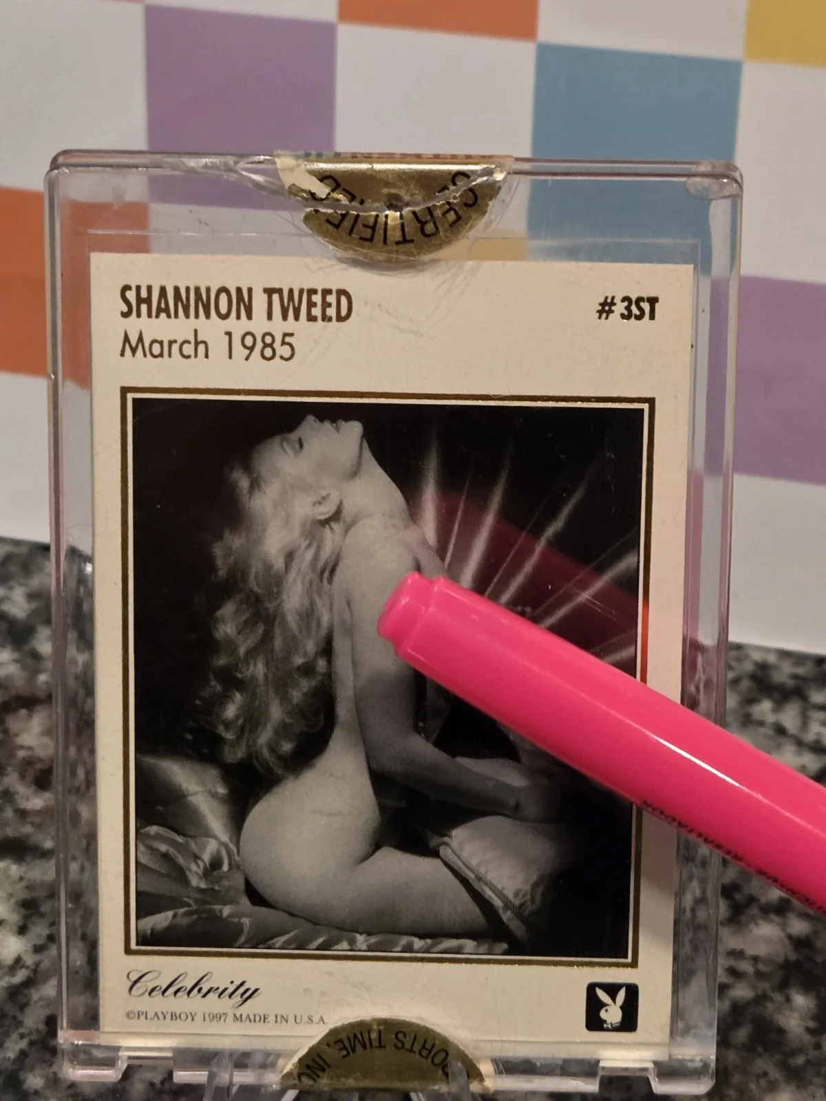 Shannon Tweed — Shannon Tweed Hand Signed Playboy Playmate OTY Auto # 11/50 Card #3ST 1985, image 4