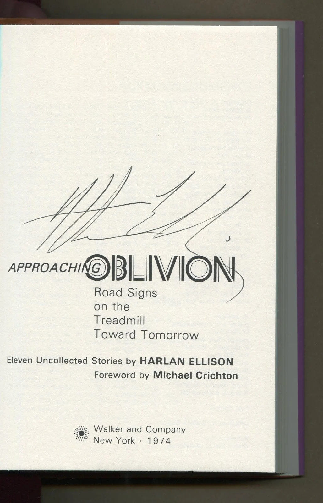 APPROACHING OBLIVION Harlan Ellison SIGNED 1st ED HCDJ Twilight Zone CATMAN, image 3