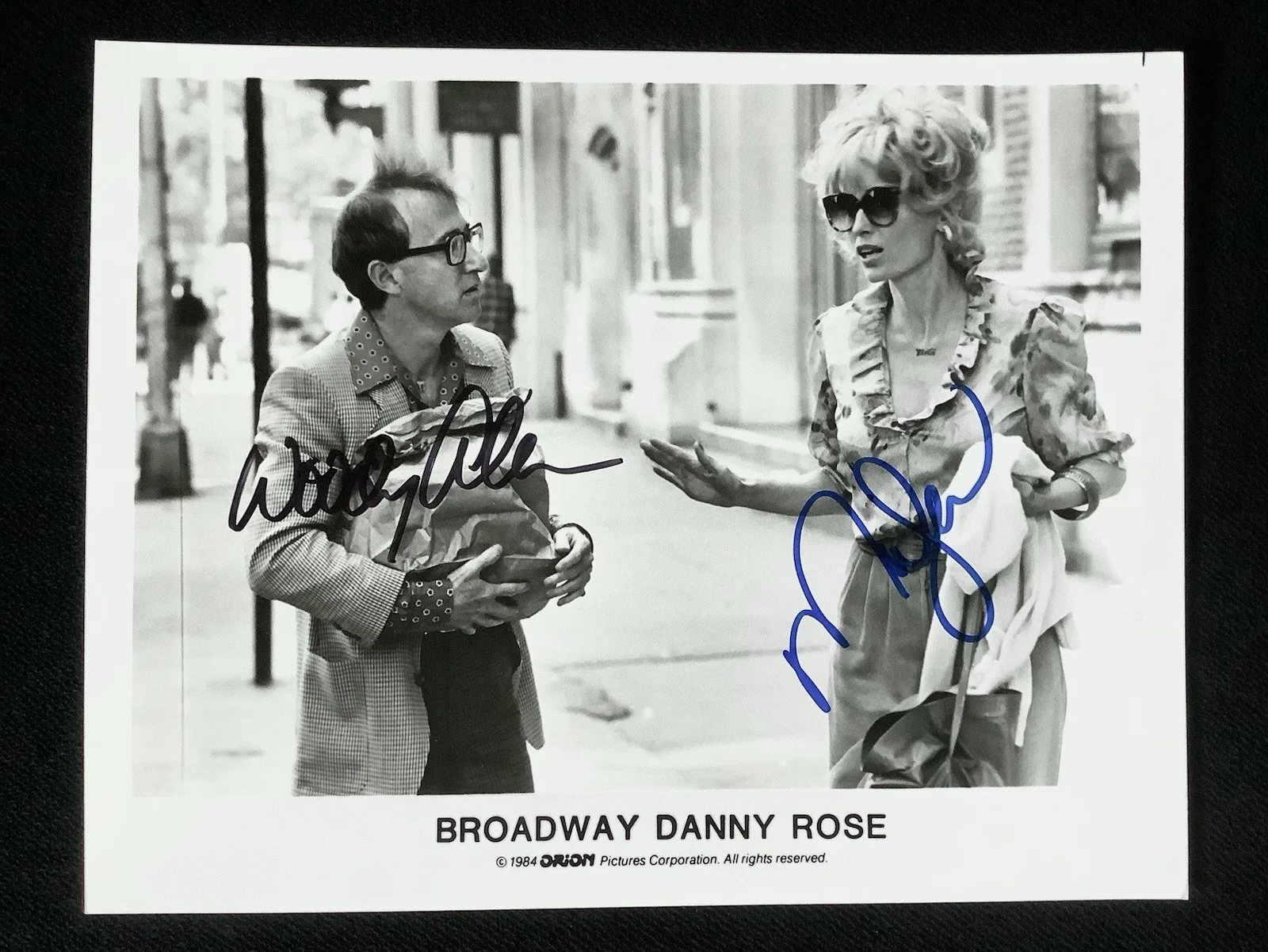 Woody Allen, Mia Farrow — 🔥WOODY ALLEN & MIA FARROW Signed Autograph 8x10 Broadway Danny Rose, EXCELLENT!