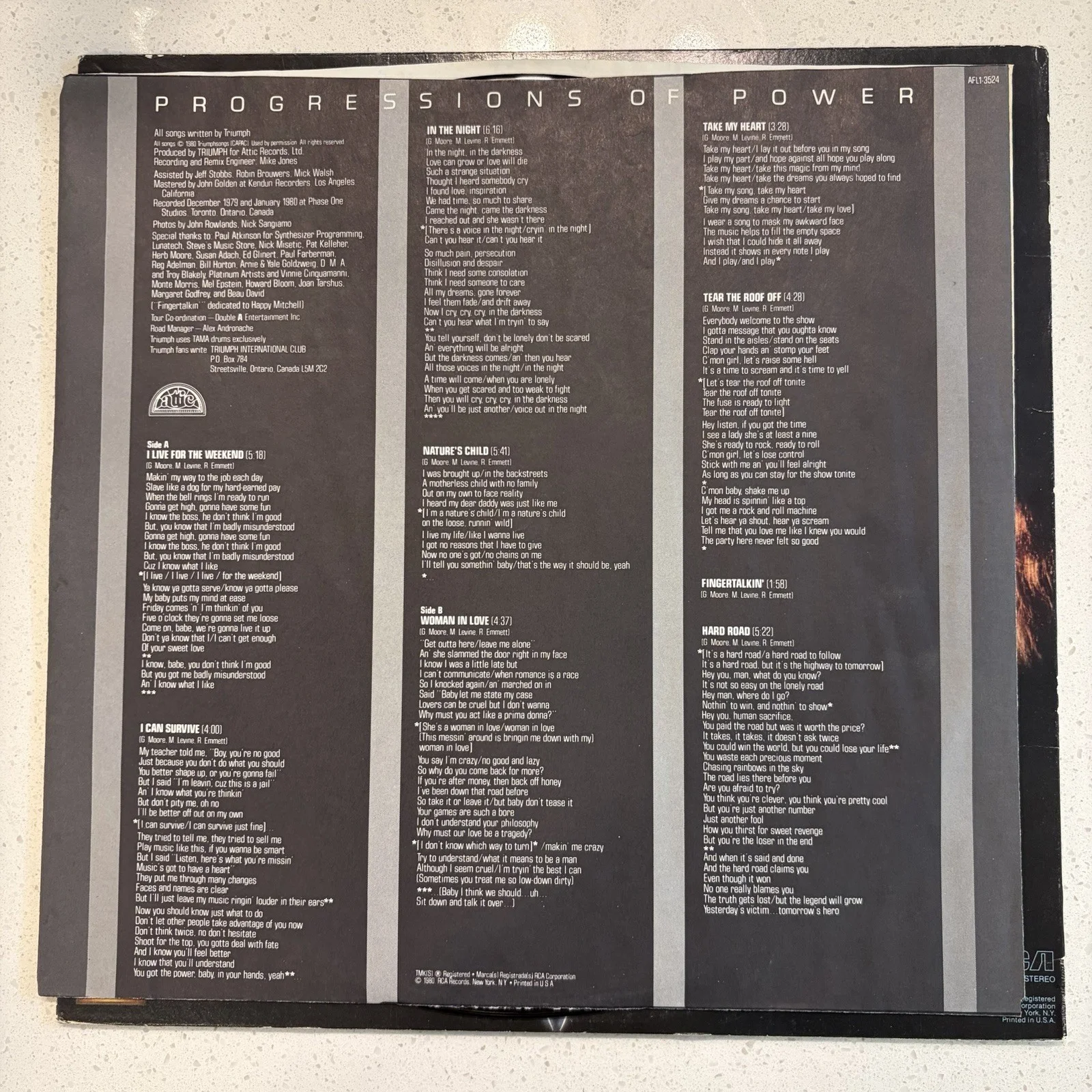 Vinyl Record LP Triumph Progressions of Power VG Original Sleeve RCA, изображение 3