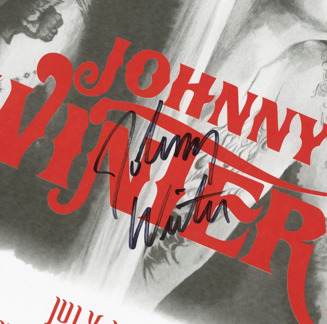 Johnny Winter autographed gig poster, image 2