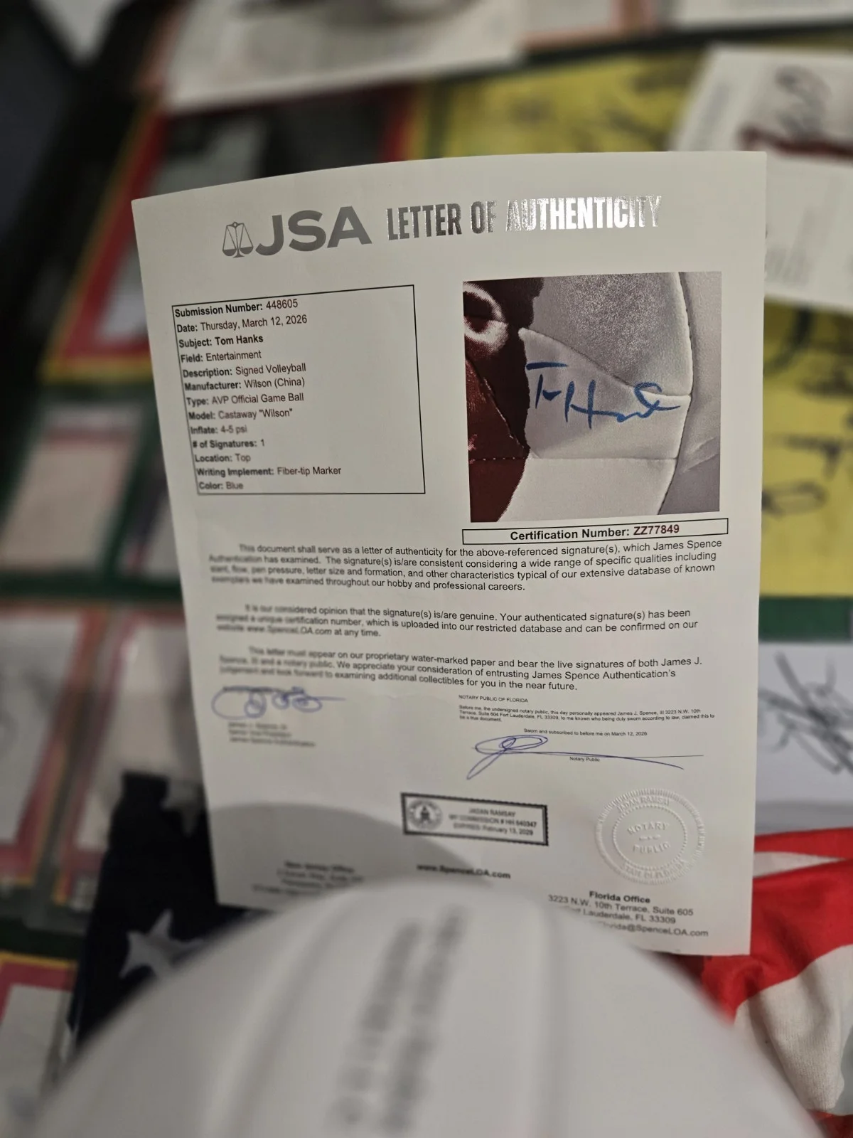 Tom Hanks — Tom Hanks Signed Wilson Cast Away Official VOLLEYBALL JSA HOLO LOA, изображение 4