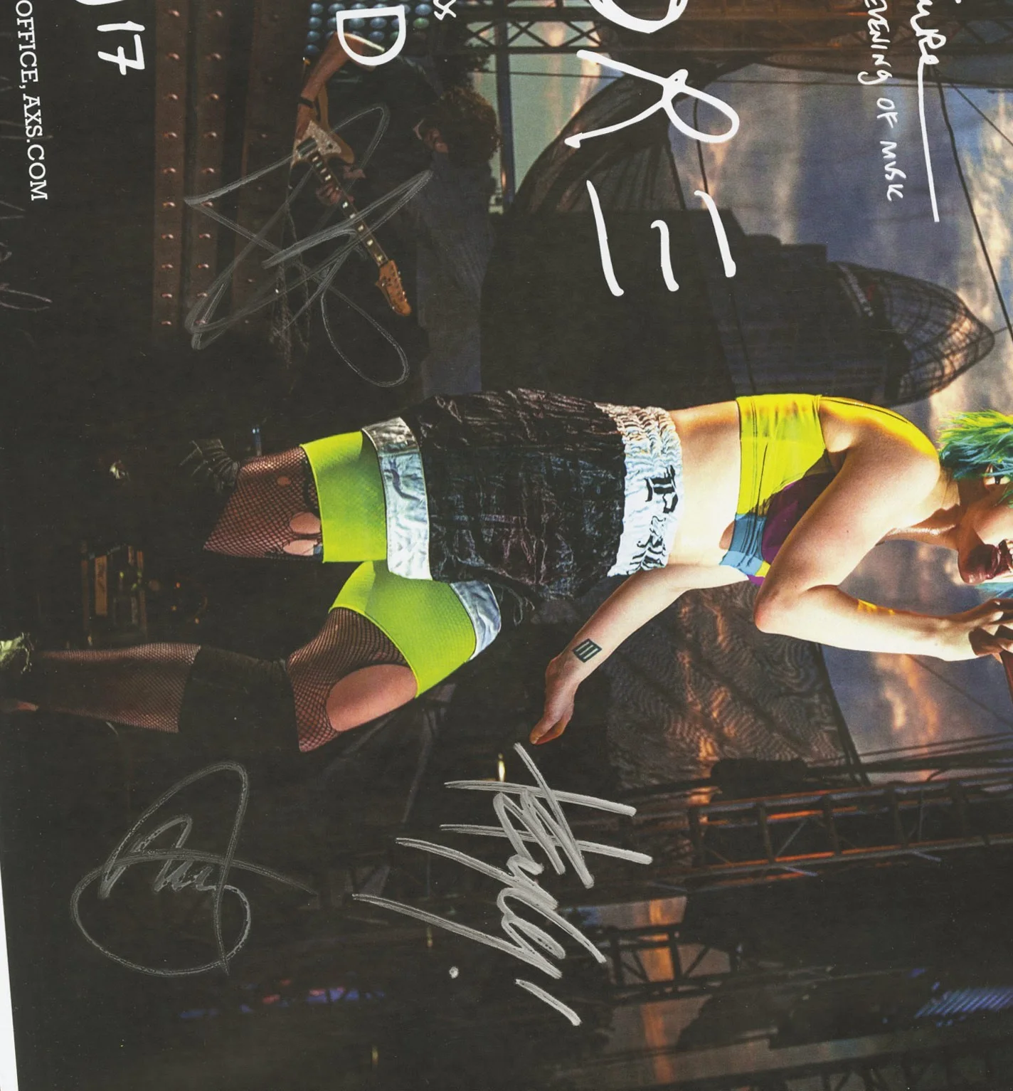 Paramore autographed gig poster Hayley Williams, Jeremy Davis, Taylor York, изображение 2