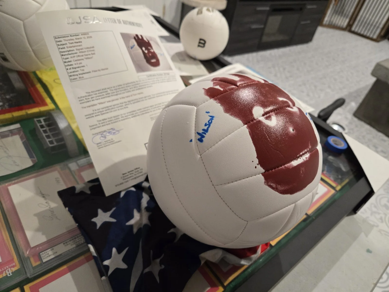 Tom Hanks — Tom Hanks Signed Wilson Cast Away Official VOLLEYBALL Insc WILSON JSA HOLO LOA, image 3