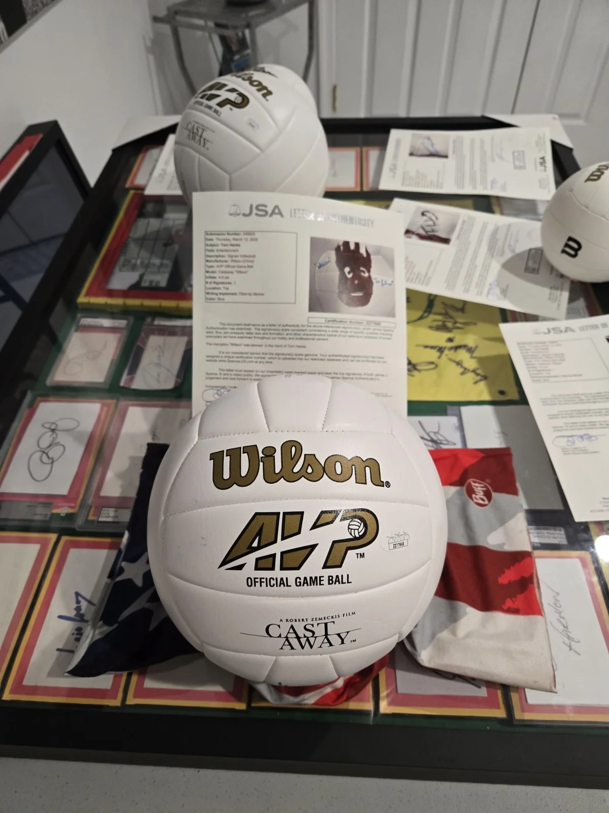 Tom Hanks — Tom Hanks Signed Wilson Cast Away Official VOLLEYBALL Insc WILSON JSA HOLO LOA, image 4