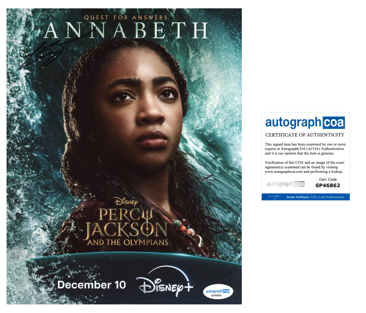 Leah Jeffries Percy Jackson Autographed Signed 8x10 Photo ACOA, image 2