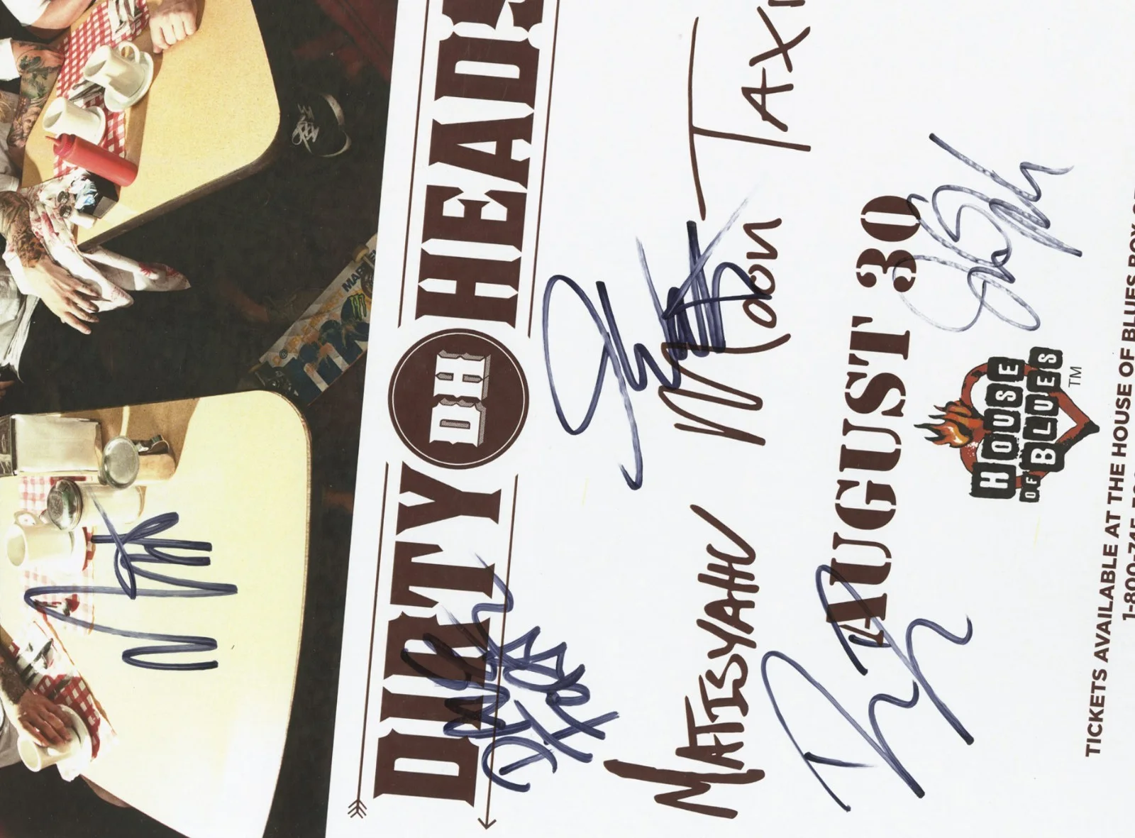 Dirty Heads autographed gig poster Matt Ochoa, Dustin Bushnell, Jared Watson, image 2