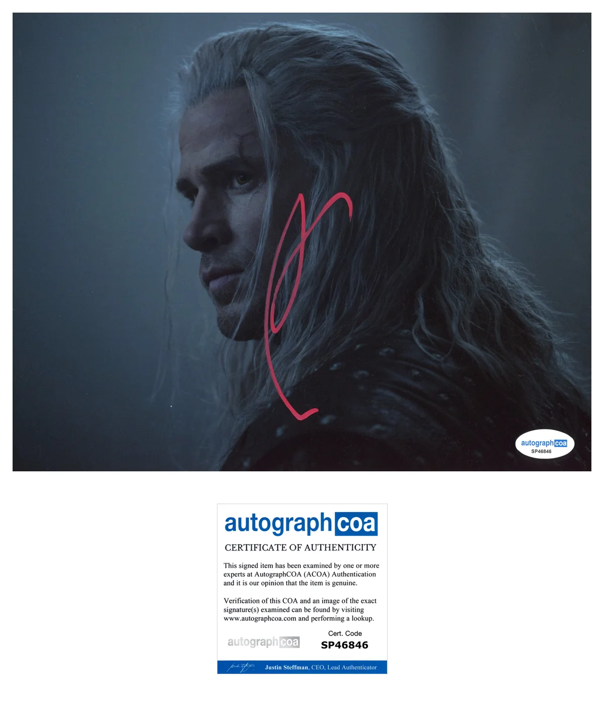 Liam Hemsworth Witcher Autographed Signed 8x10 Photo ACOA, image 2