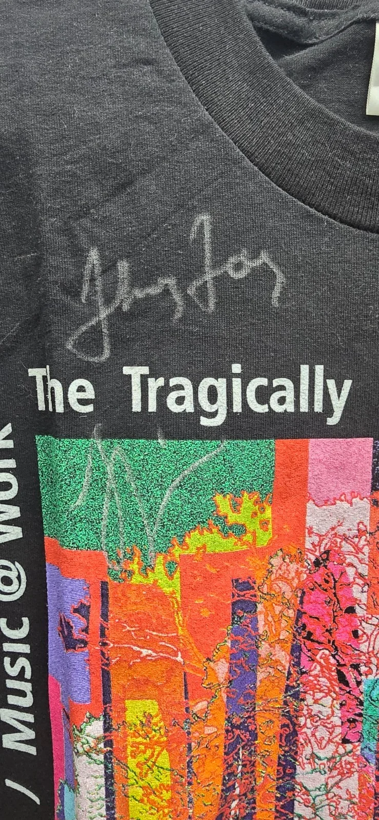 TRAGICALLY HIP. MUSIC @ WORK T-SHIRT. AUTOGRAPHED BY ENTIRE BAND, изображение 4