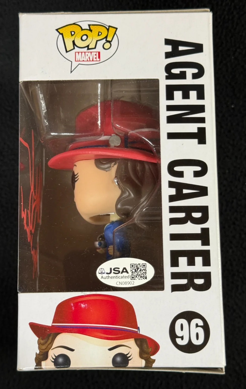 Hayley Atwell — Hayley Atwell Signed & Inscribed Agent Peggy Carter Pop Figure #96 JSA COA, image 3