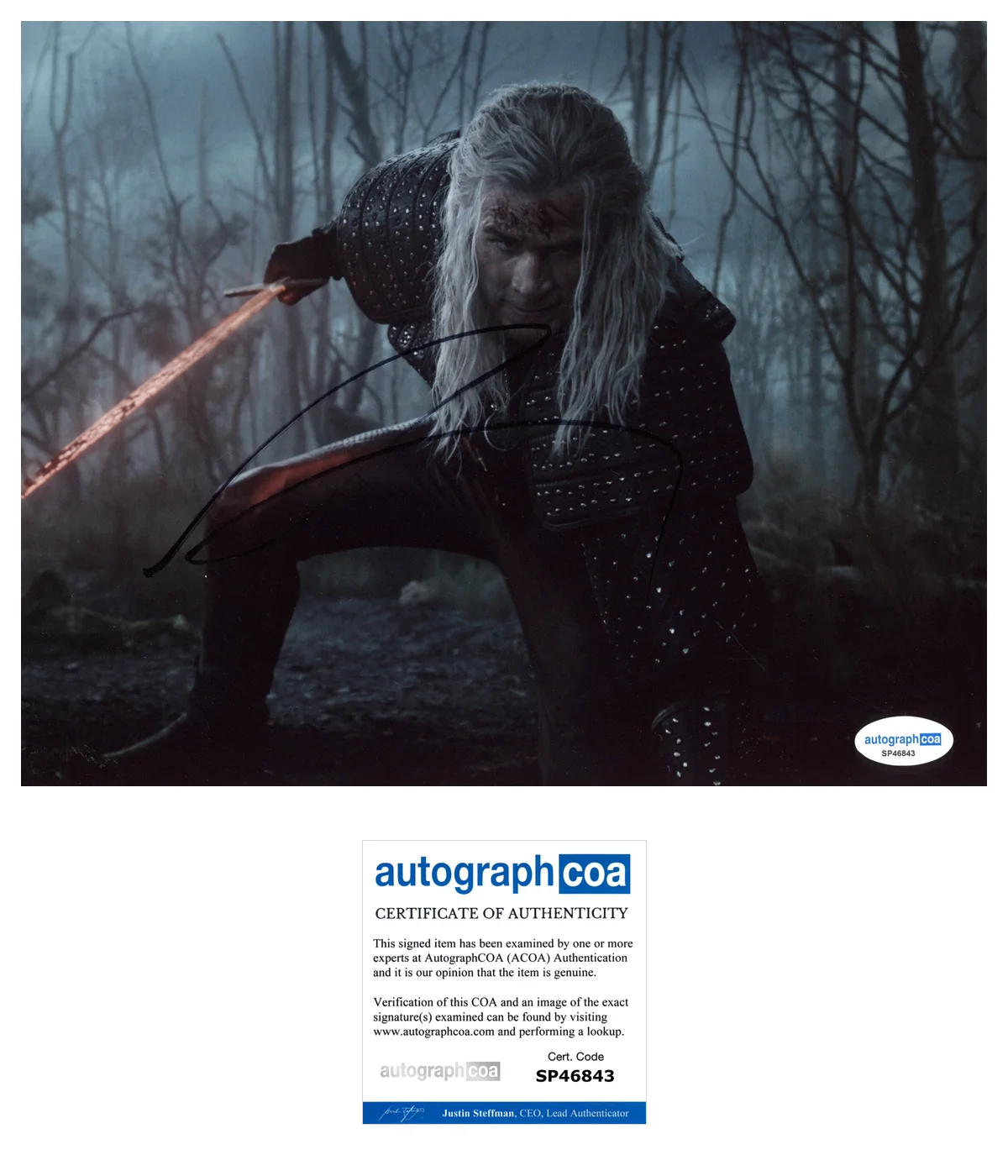 Liam Hemsworth Witcher Autographed Signed 8x10 Photo ACOA, image 2