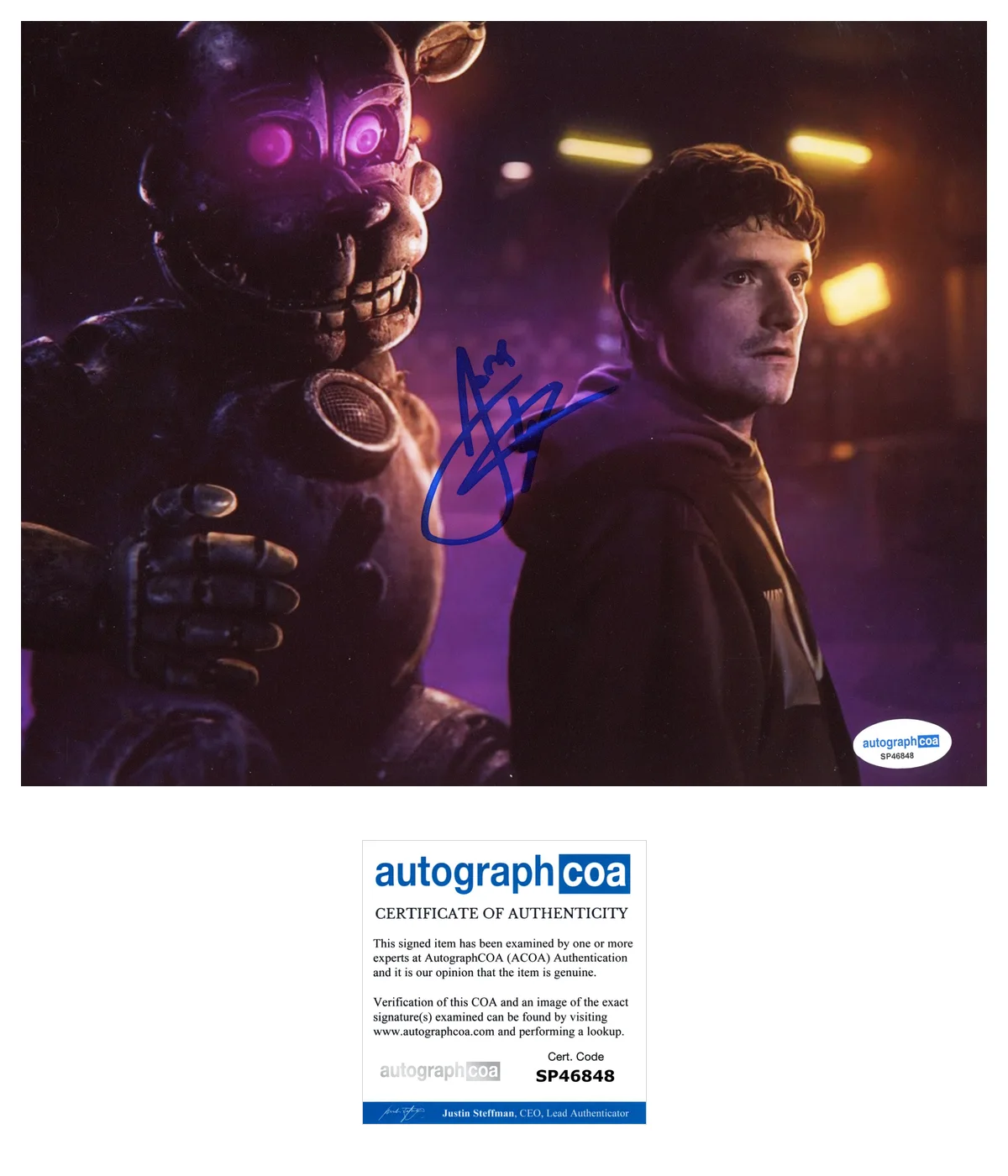 Josh Hutcherson FNAF Autographed Signed 8x10 Photo ACOA, изображение 2