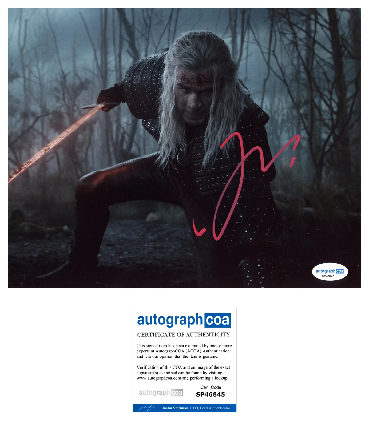 Liam Hemsworth Witcher Autographed Signed 8x10 Photo ACOA, image 2