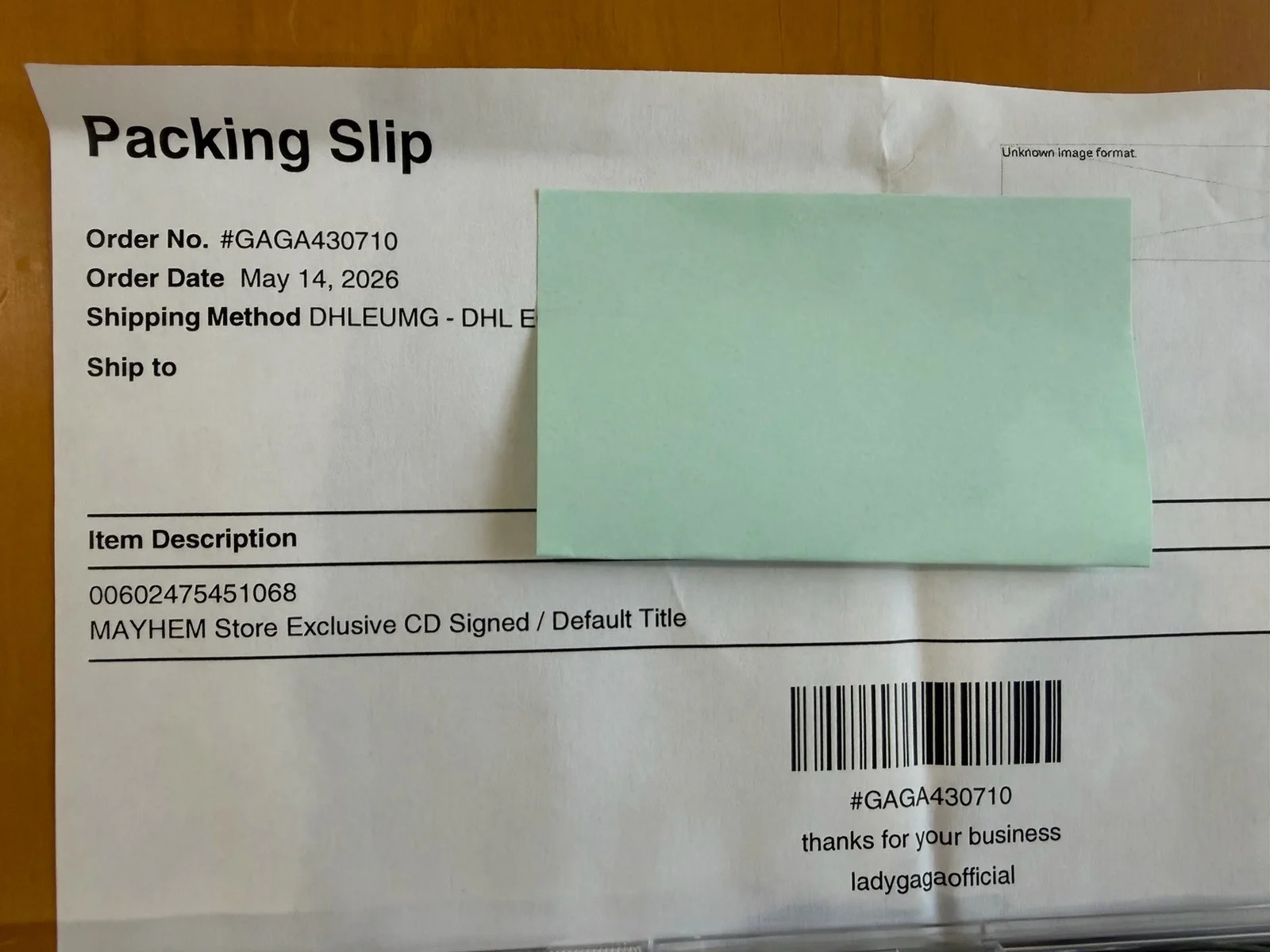 Lady Gaga MAYHEM Store Exclusive CD (Signed) WITH RECEIPT, image 3