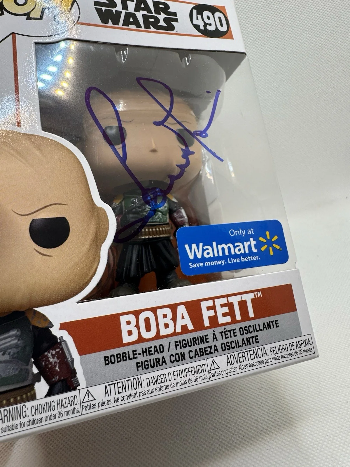 TEMUERA MORRISON SIGNED BOBA FETT FUNKO POP #490 STAR WARS JSA AUTOGRAPH DAMAGE, изображение 2