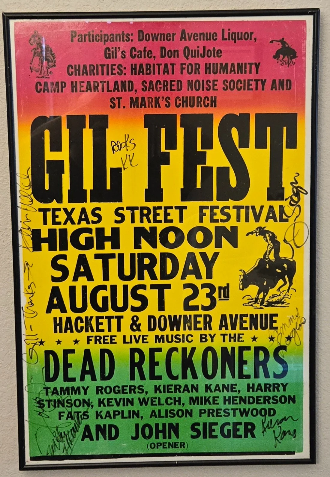 1997 Dead Reckoners Signed Gil Fest Concert Poster Kieran Kane Welch, image 2