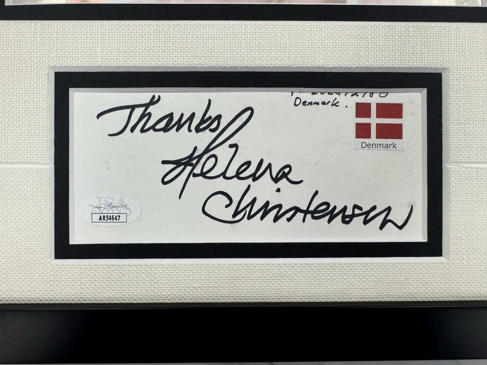 Helena Christensen Signed Cut Jsa Auto Custom Framed Model Actress, image 2
