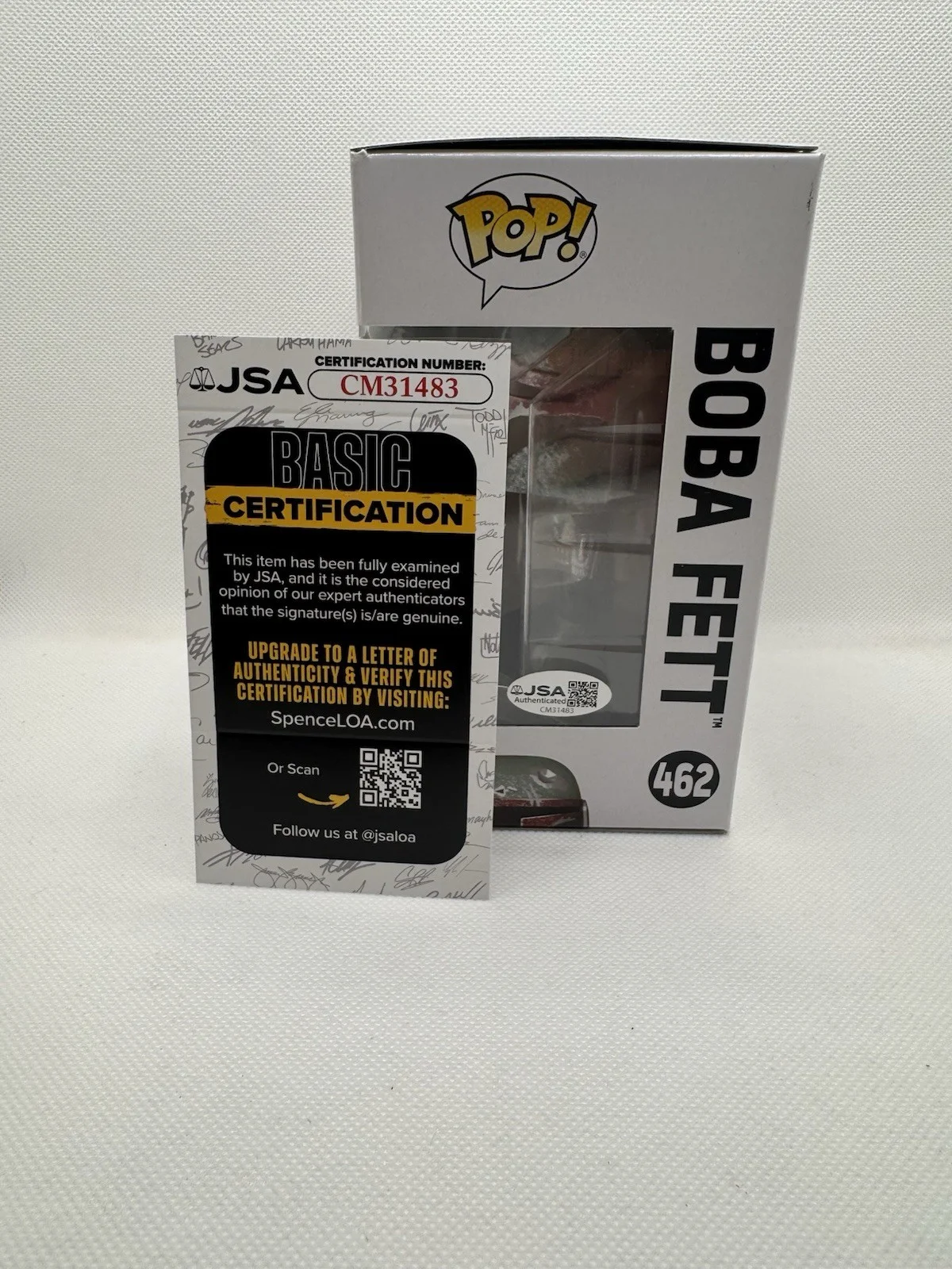 TEMUERA MORRISON SIGNED BOBA FETT FUNKO POP #462 THE MANDALORIAN JSA AUTOGRAPH, изображение 3