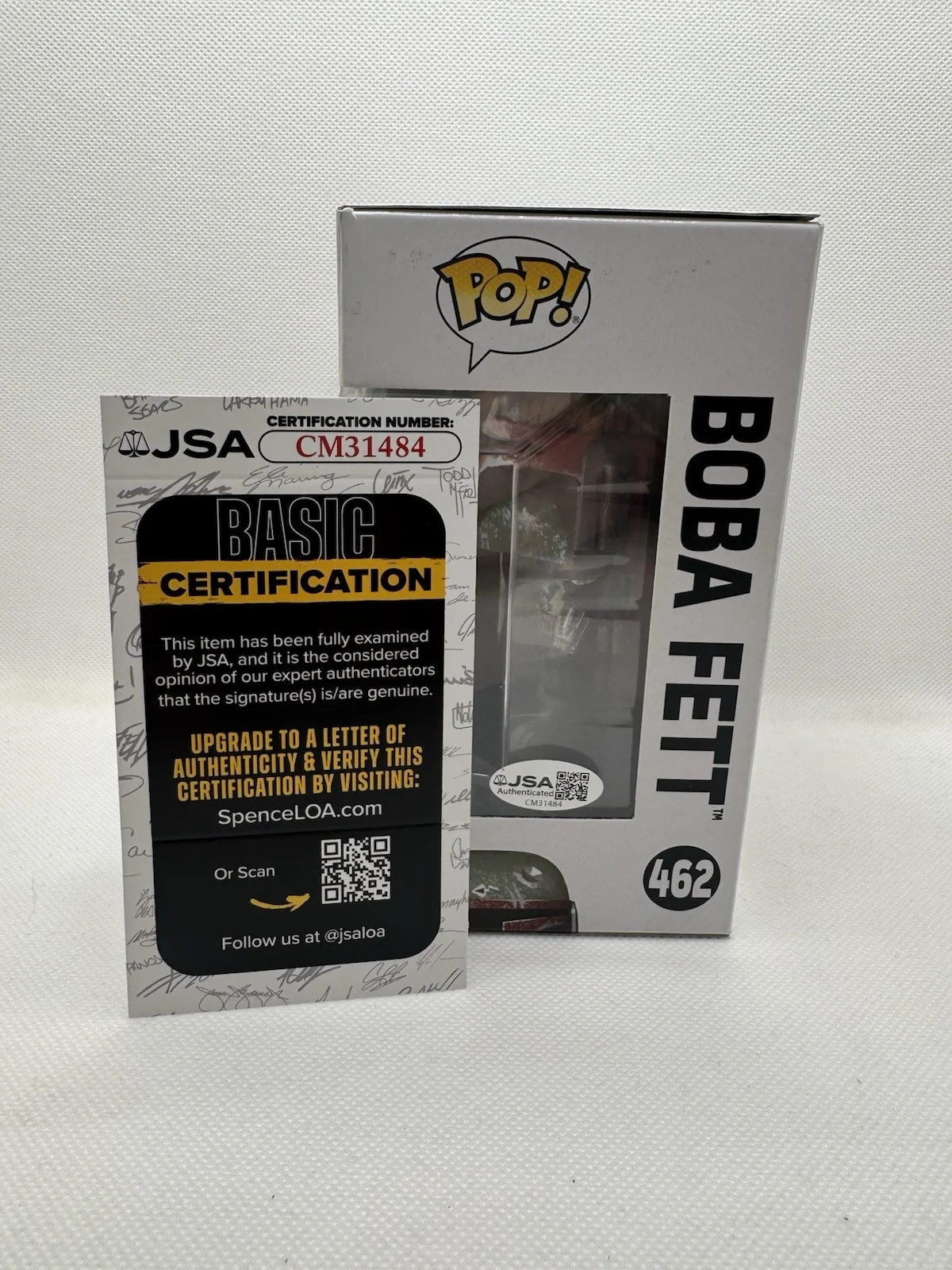 TEMUERA MORRISON SIGNED BOBA FETT FUNKO POP #462 STAR WARS THE MANDALORIAN JSA, изображение 3