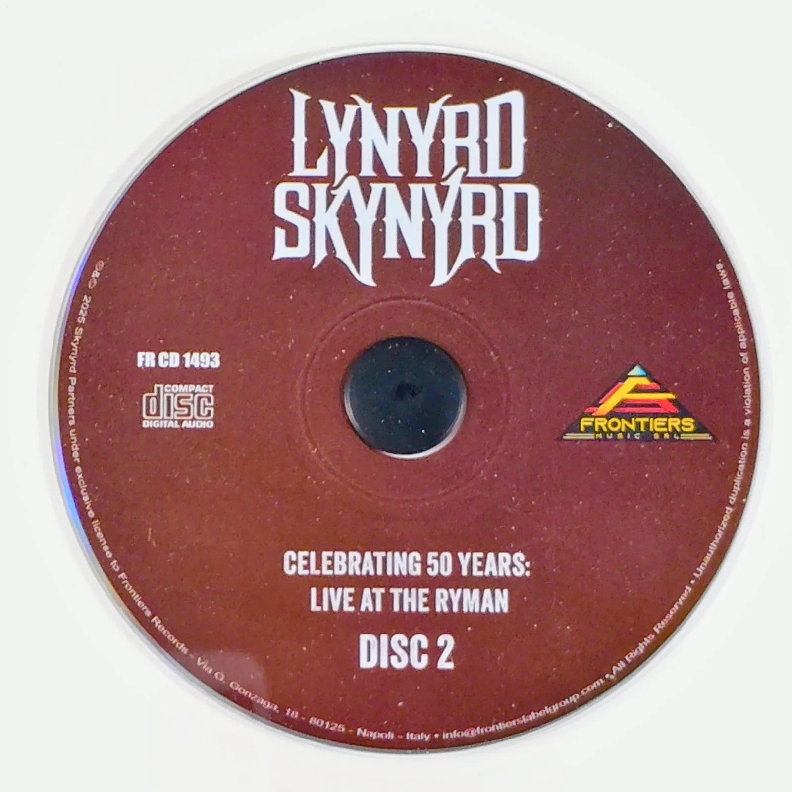 Johnny Van Zant, Ricky Medlocke — Johnny Van Zant Lynyrd Skynyrd Signed 50 Years Live Ryman CD Framed Beckett COA, image 4