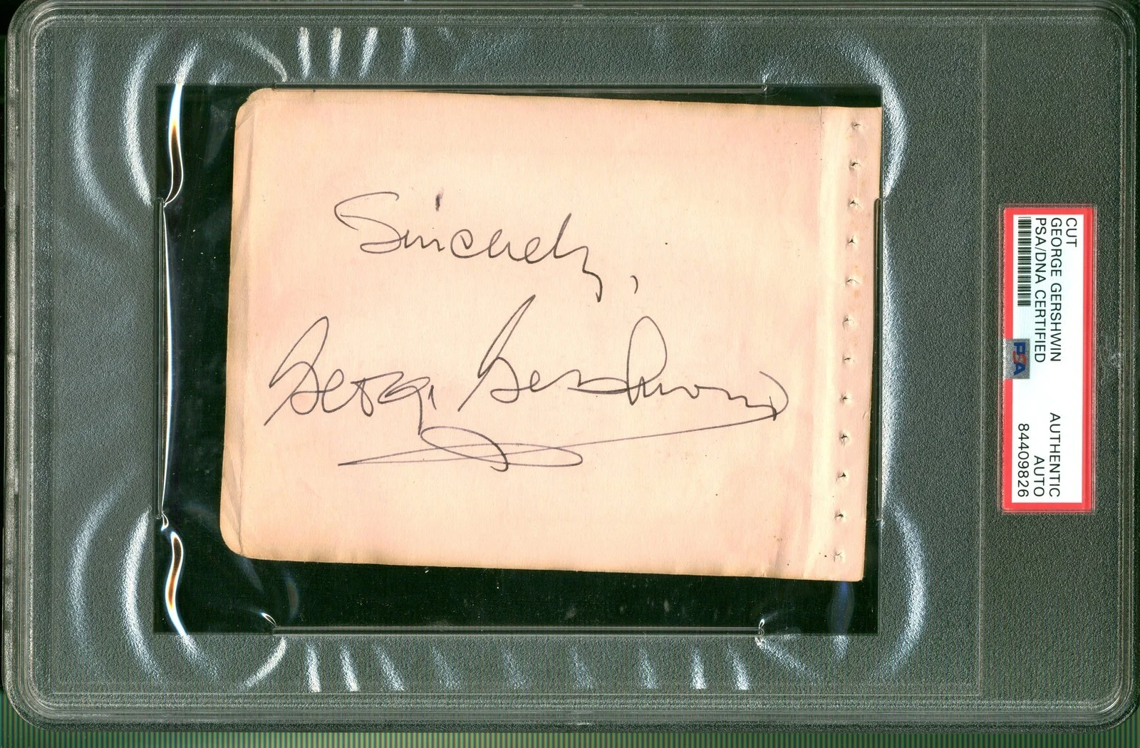George Gershwin — SIGNED AUTOGRAPHED GEORGE GERSHWIN CUT SIGNATURE PSA AUTHENTIC DNA AUTO, image 3