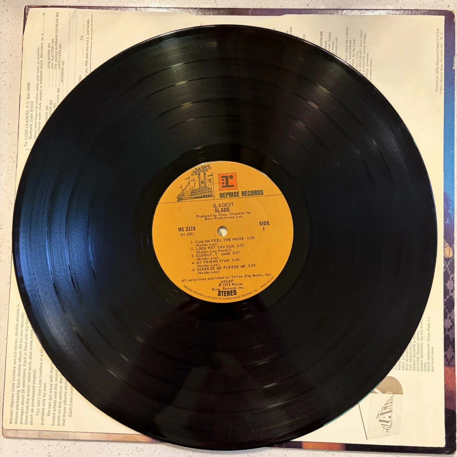 SLADE - Sladest Vinyl LP (1973) Reprise MS 2173 First US Pressing Glam Rock, изображение 5
