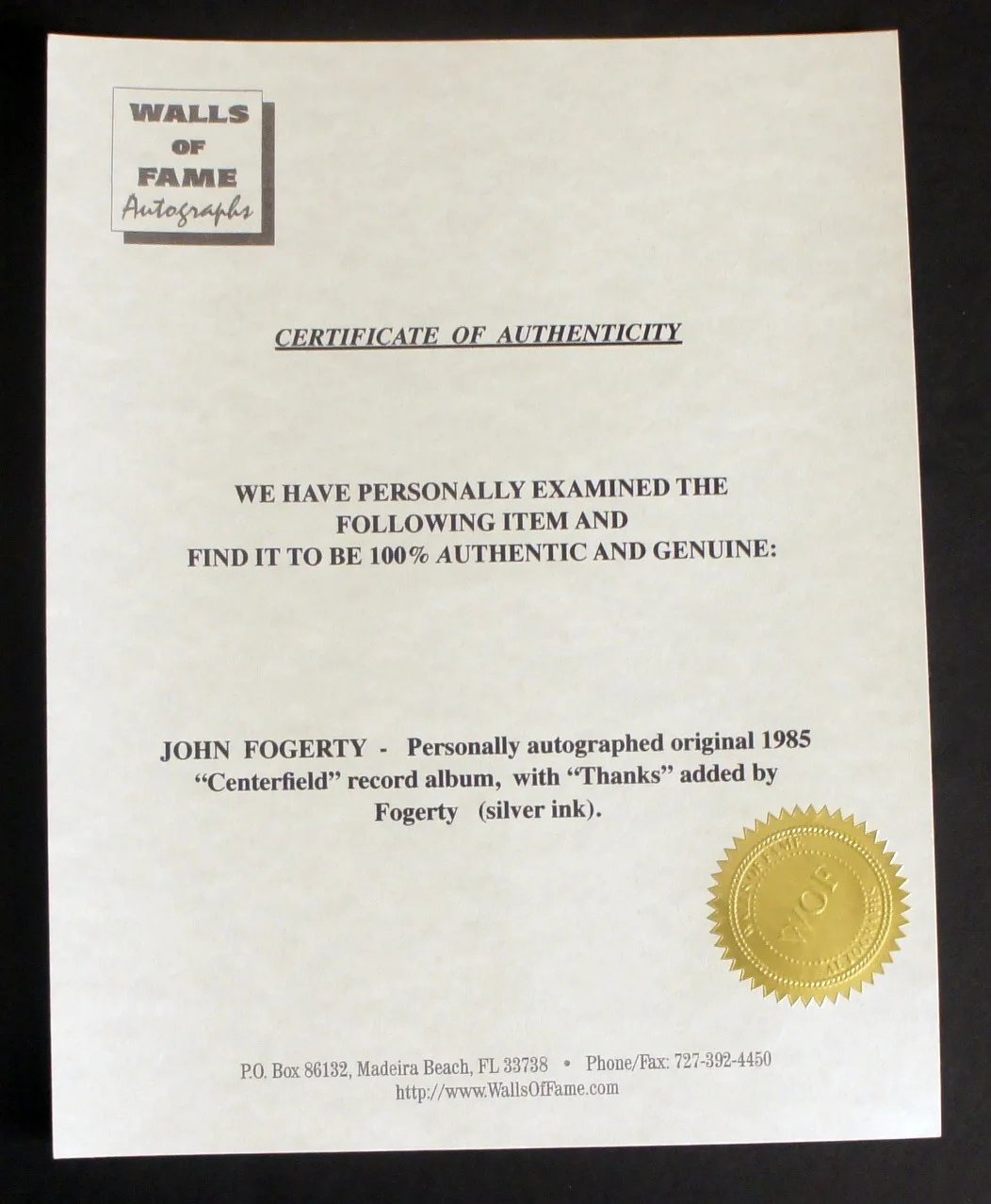 JOHN FOGERTY SIGNED Vinyl - Centerfield - Complete (Creedence Clearwater CCR), изображение 5