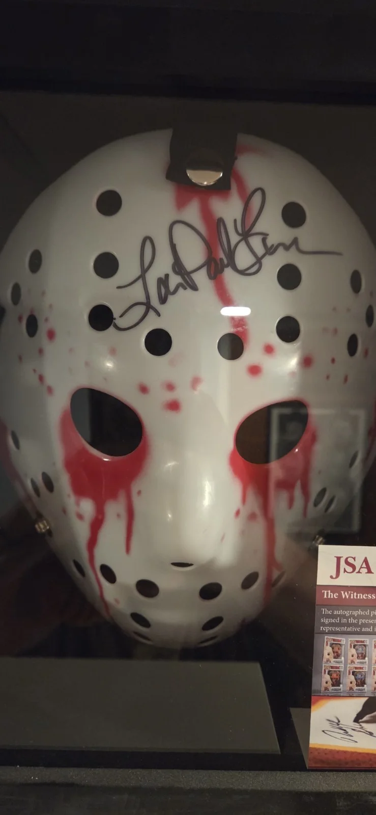 LAR PARK LINCOLN — Lar Park Lincoln Friday the 13th Autographed Signed Hockey Mask Scream Queen JSA, изображение 2