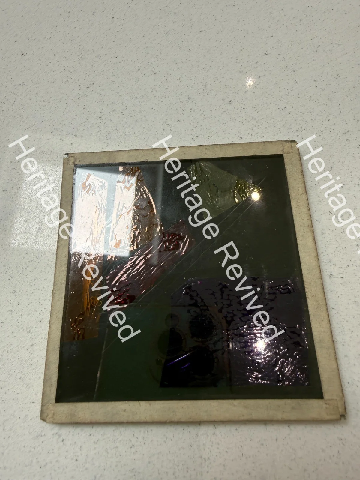 ANTIQUE GLASS PAINTED SLIDE ADVERT STATE CINEMA GRAYS ESSEX MONOSTERY GARDEN, изображение 2