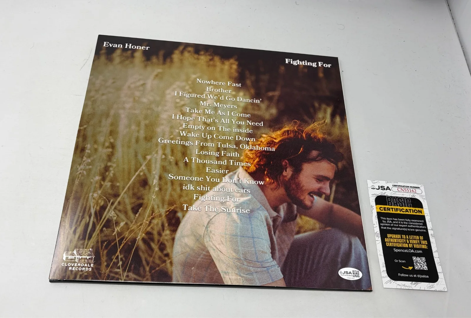 Evan Honer signed Fighting For Album JSA COA, image 2