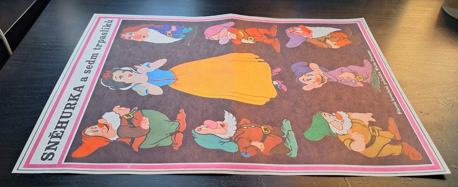 SNOW WHITE AND THE SEVEN DWARFS ORIGINAL A3 CZECH MOVIE POSTER BRETISLAV SEBEK, изображение 2