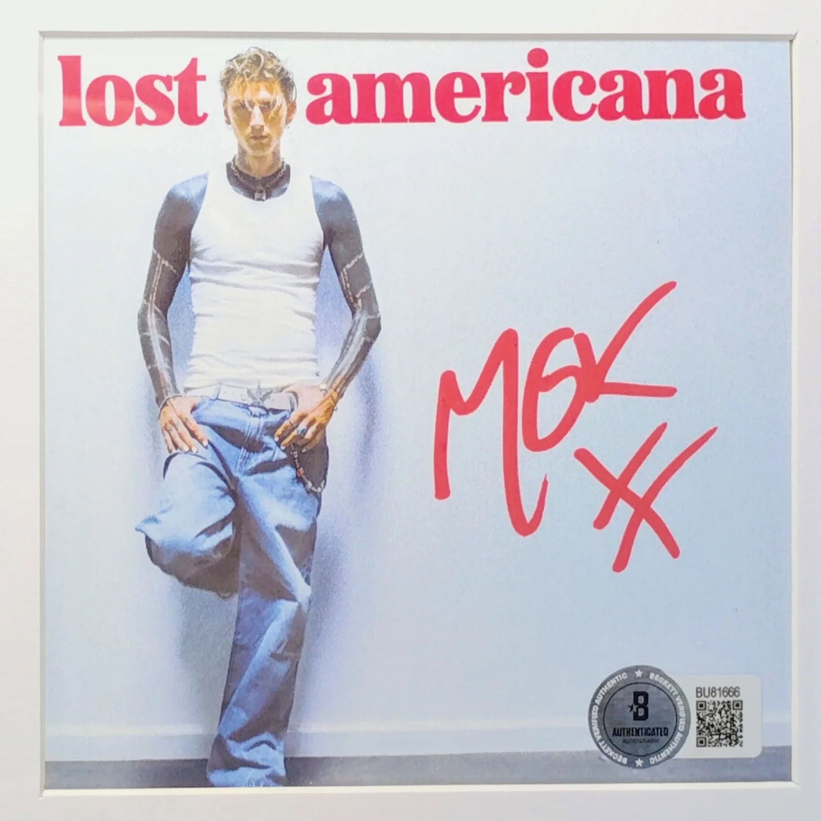 Machine Gun Kelly — Machine Gun Kelly MGK Signed Lost Americana CD Framed Beckett BAS COA Autograph, изображение 2