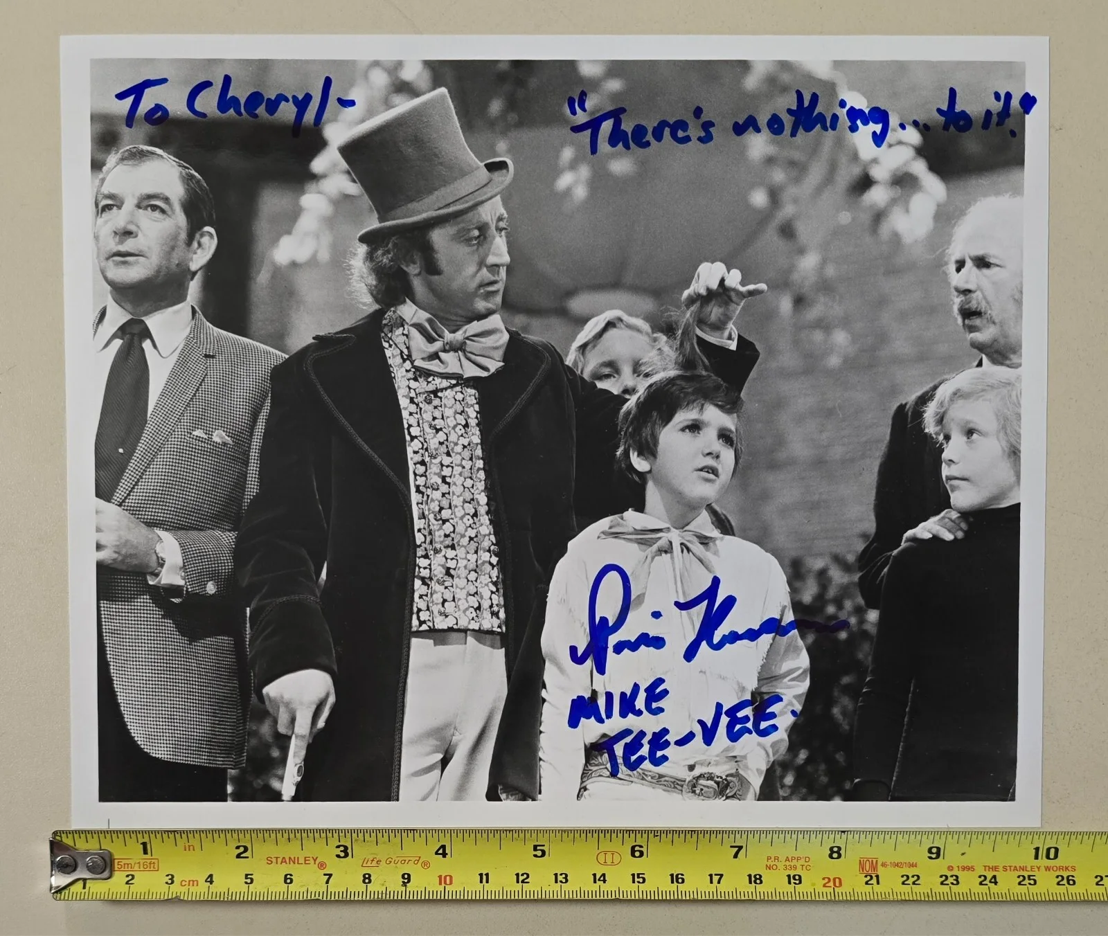 PARIS THEMMEN Signed "Mike Teevee" Auto "Willy Wonka..." B&W 8x10 Photo & Ticket, изображение 3