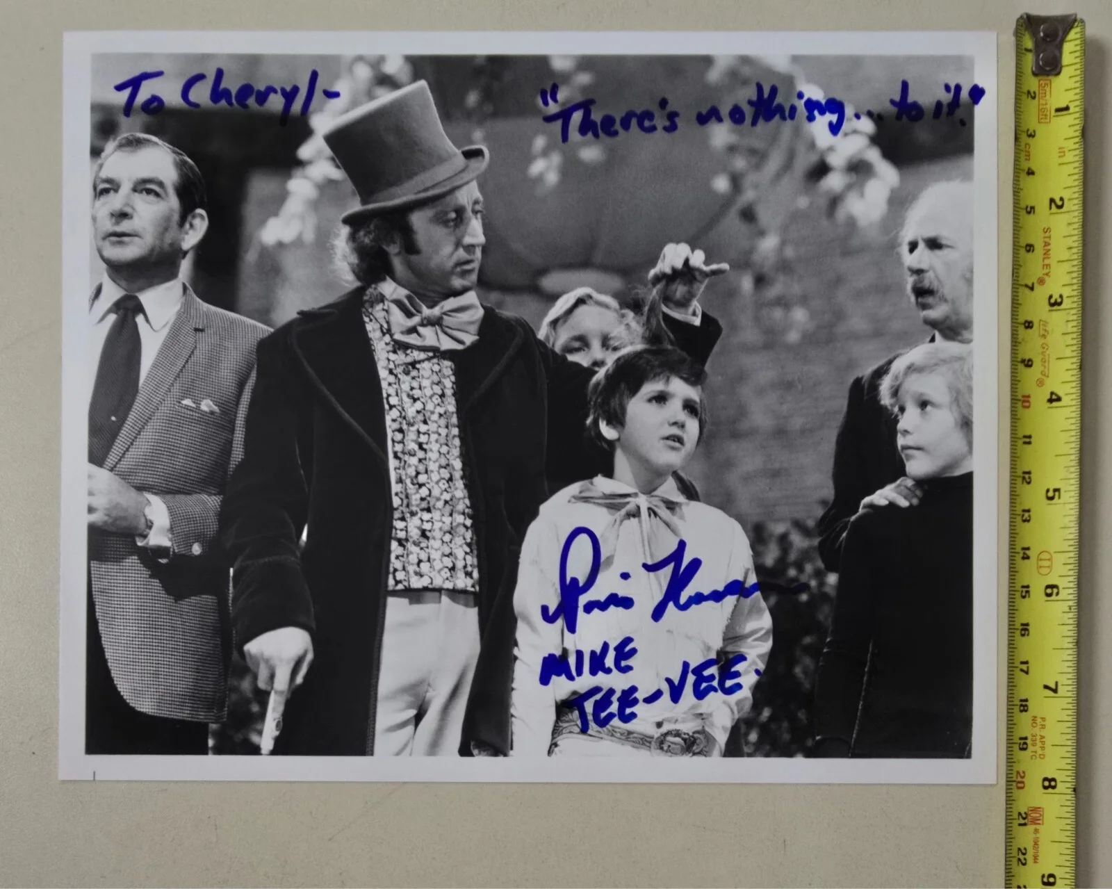 PARIS THEMMEN Signed "Mike Teevee" Auto "Willy Wonka..." B&W 8x10 Photo & Ticket, изображение 4
