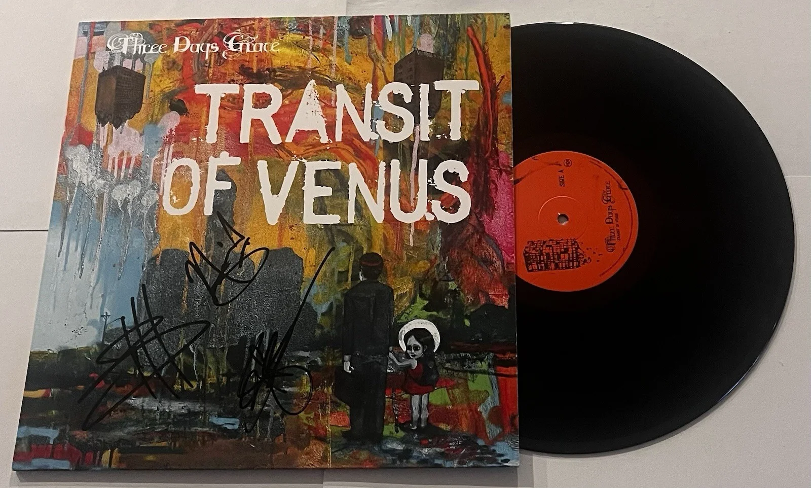 THREE DAYS GRACE SIGNED TRANSIT OF VENUS LP VINYL RECORD ALBUM JSA COA, изображение 2