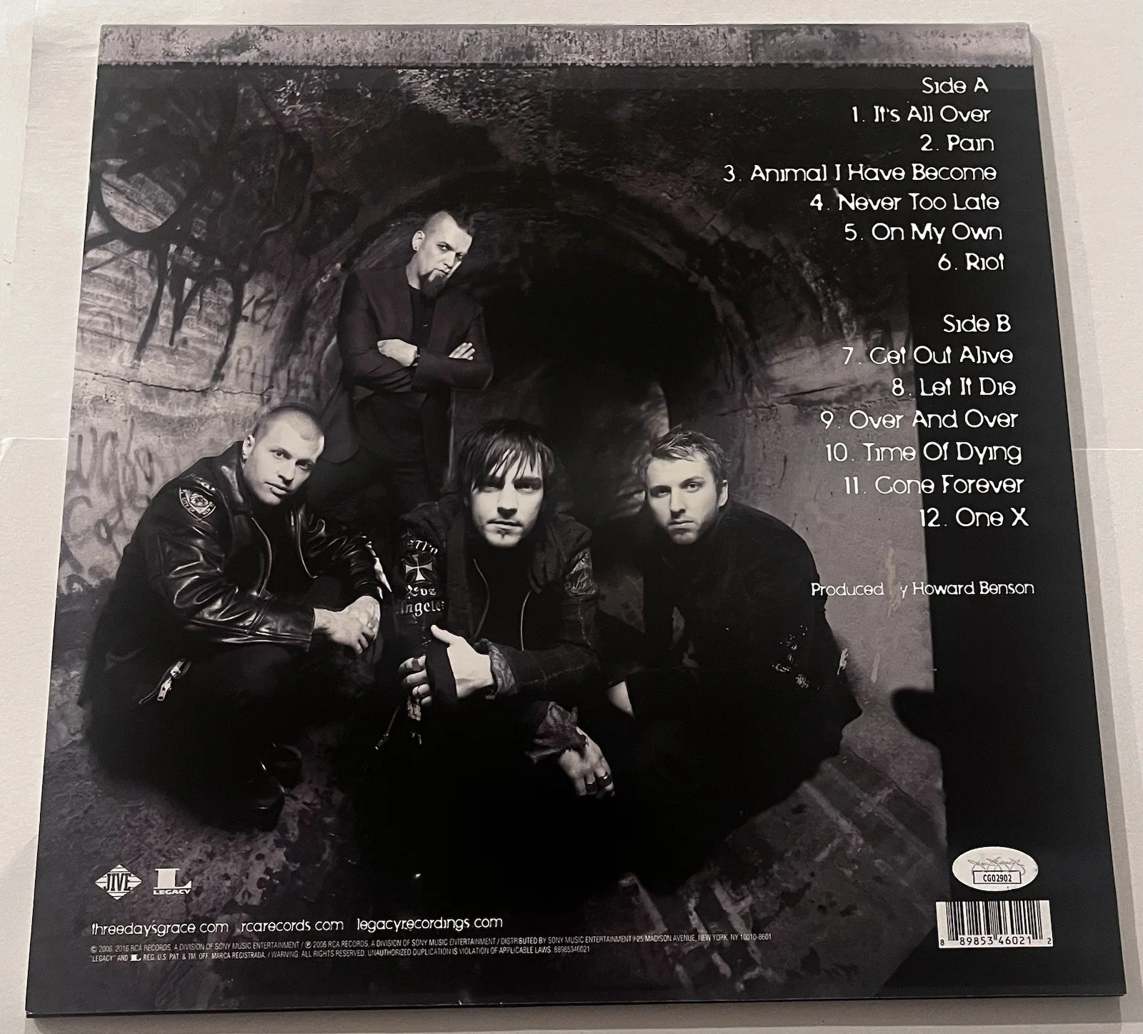 THREE DAYS GRACE SIGNED ONE X LP VINYL RECORD ALBUM ADAM GONTIER +3 JSA COA, изображение 4