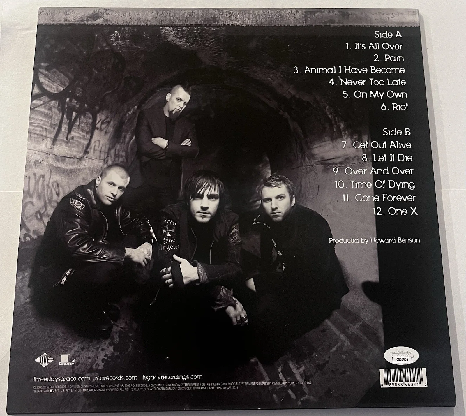 THREE DAYS GRACE SIGNED ONE X LP VINYL RECORD ALBUM ADAM GONTIER +3 JSA COA, изображение 4