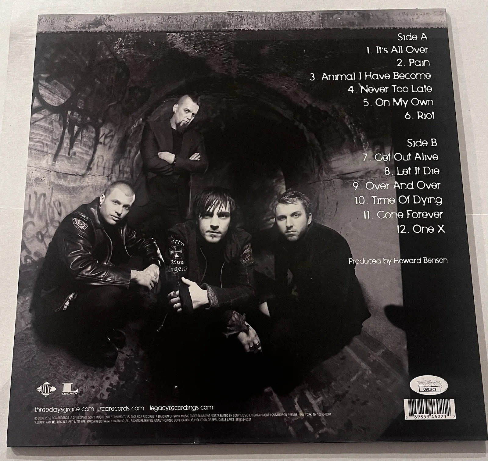 THREE DAYS GRACE SIGNED ONE X LP VINYL RECORD ALBUM ADAM GONTIER +3 JSA COA, изображение 5