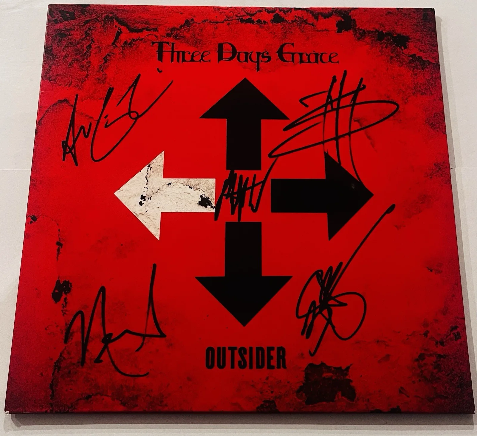 THREE DAYS GRACE SIGNED OUTSIDER LP VINYL RECORD ALBUM ADAM GONTIER +4 JSA COA, изображение 3