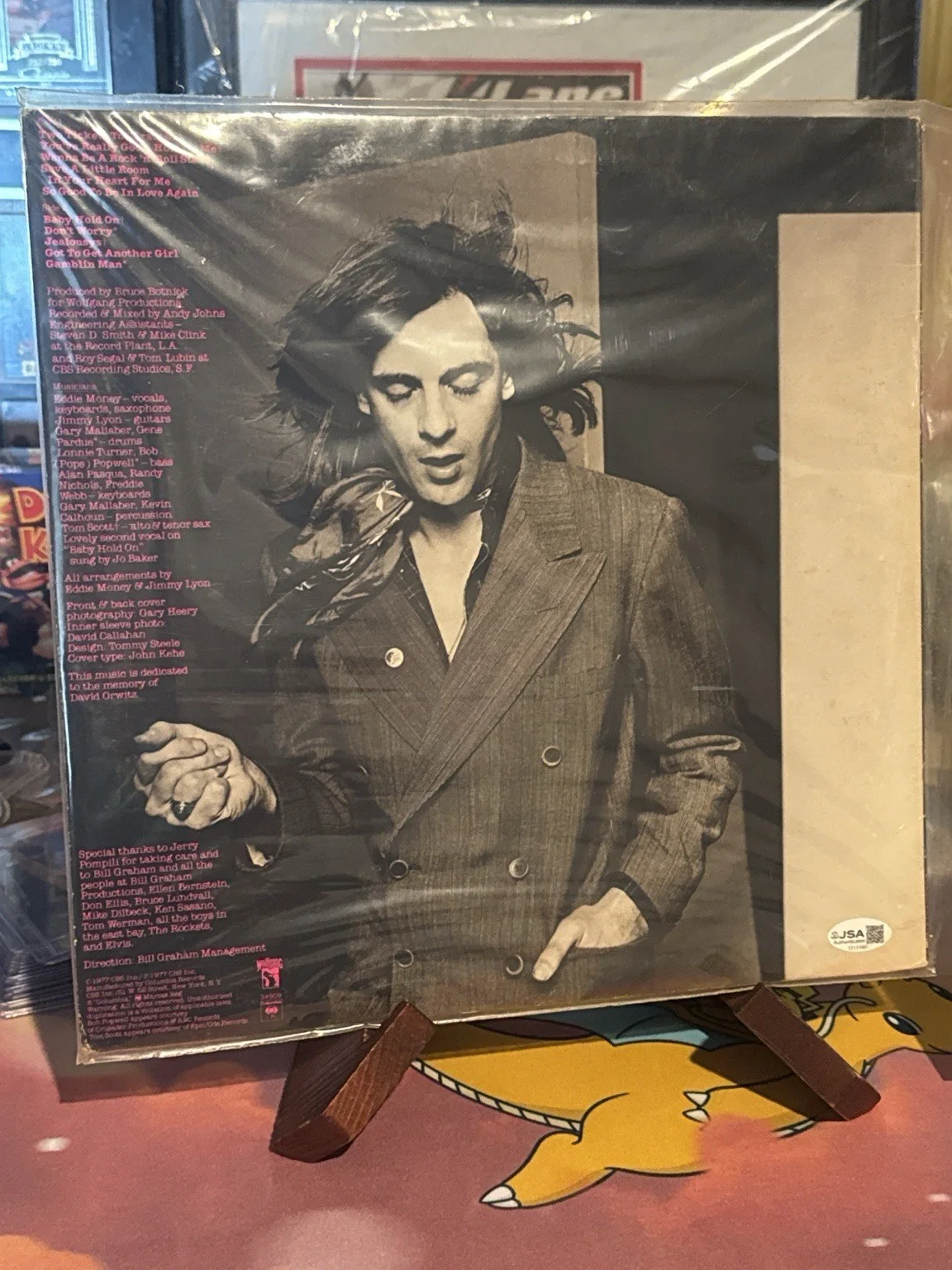 Eddie Money Signed LP Album JSA COA CI13180 Autograph Columbia 1977 Legend 🎸, изображение 4