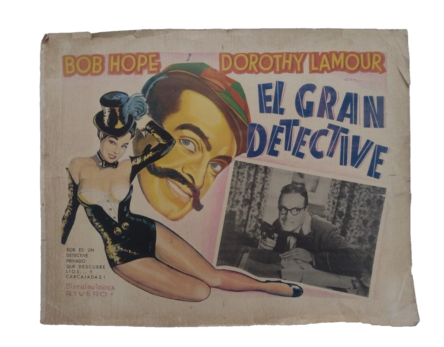 1947 El Gran Detective Mexican Lobby Card / Mini Poster Bob Hope My Favorite Bru, изображение 4