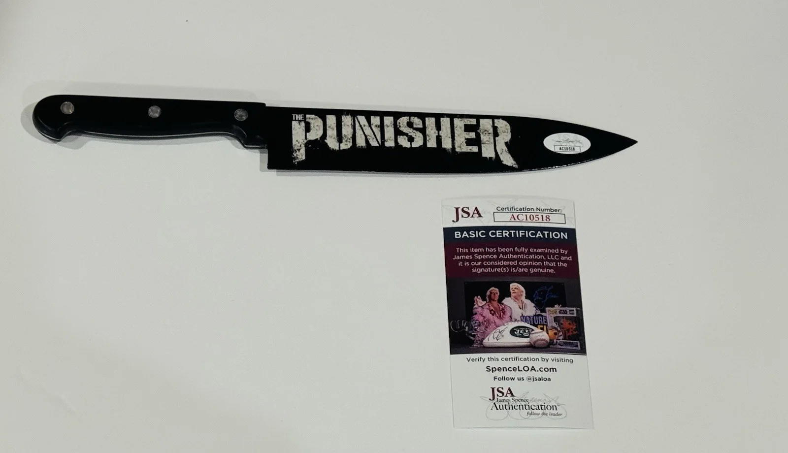 JON BERNTHAL SIGNED THE PUNISHER DISPLAY KNIFE WITH SKETCH PROOF JSA COA, image 4