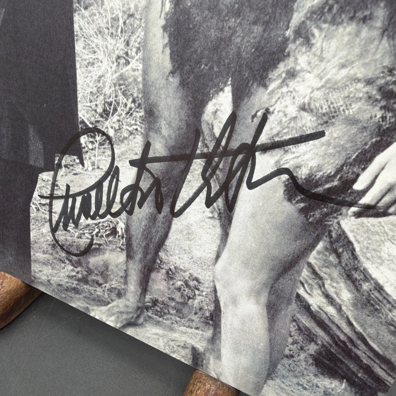 Charlton Heston — PLANET OF THE APES CHARLTON HESTON Signed 7-5/8X9-7/8 - B&W Printed Photo, изображение 2