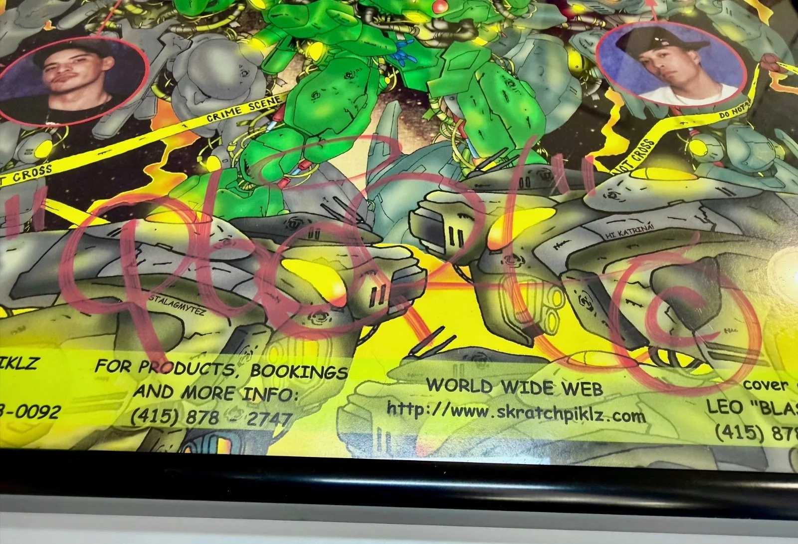 Invisibl Skratch Piklz show poster Autographed by DJ Q-Bert - framed NM, image 3