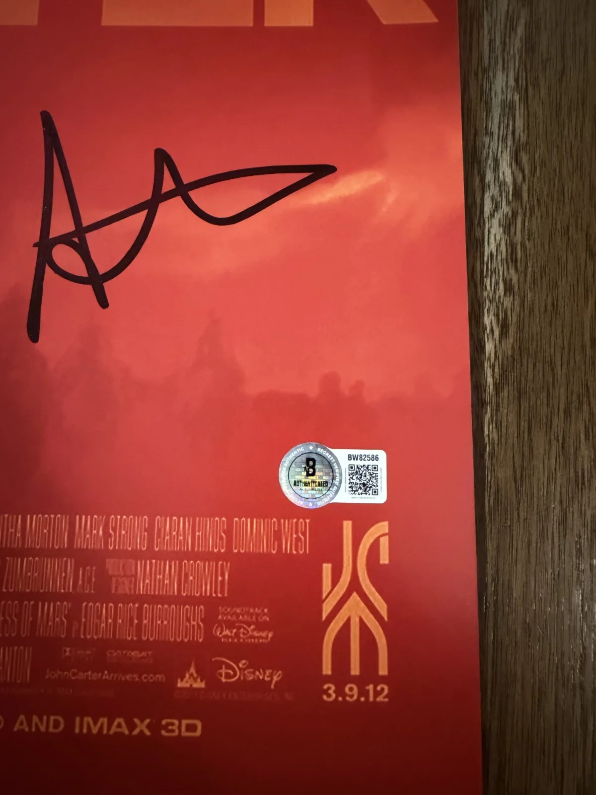 Andrew Stanton ‘John Carter’ Movie Director Signed 12x18 Photo Beckett, изображение 2