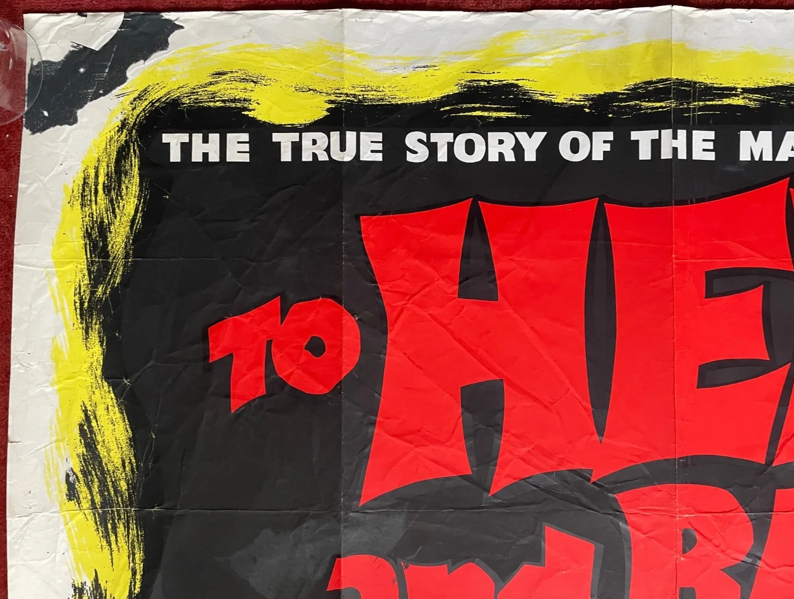 TO HELL AND BACK (1955) Original UK Quad War Movie Film Poster Audie Murphy, изображение 2