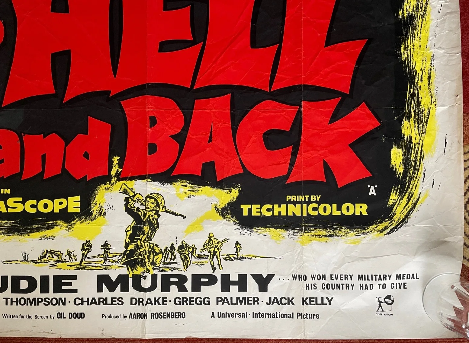 TO HELL AND BACK (1955) Original UK Quad War Movie Film Poster Audie Murphy, изображение 5