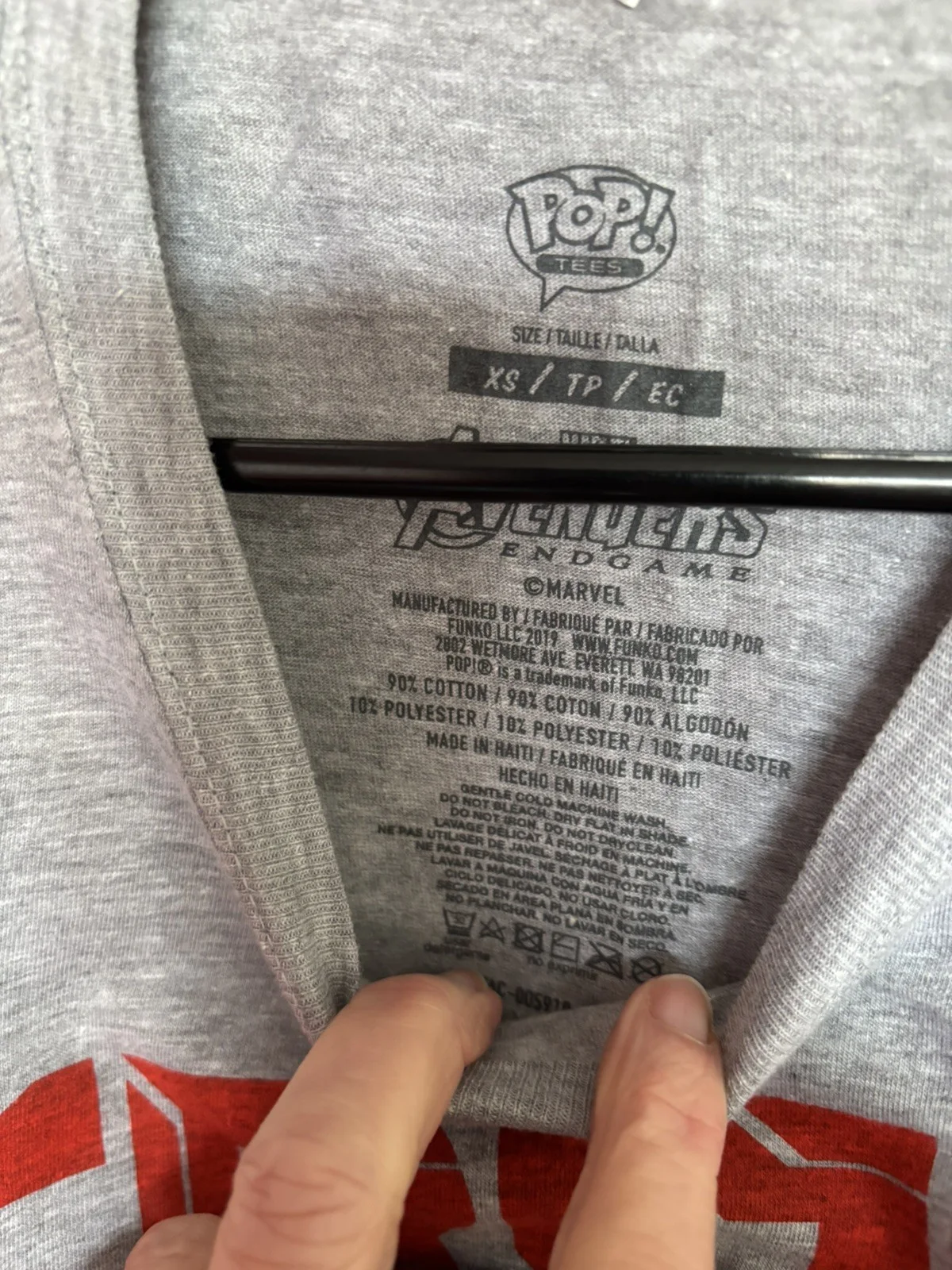 Marvel Iron Man Funko Pop! T-shirt Avengers end game grey size XS shirt NEW, изображение 2